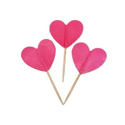 China Eco-Friendly And Fashionable Tooth Pick Custom Wedding Heart Party Cake Toppers for sale