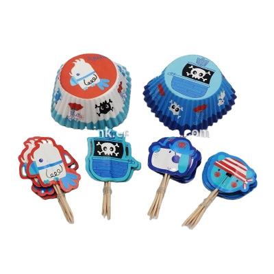 China Halloween Disposable Decorative Kit 24 Mini Cupcake Liners with 24 Cake Toppers for sale