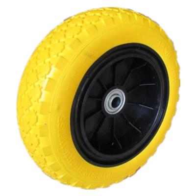 China Building Material Shops PU Foam Wheel 4.00-8 Pneumatic Metal Rubber Wheel 350-8 For Wheelbarrow for sale