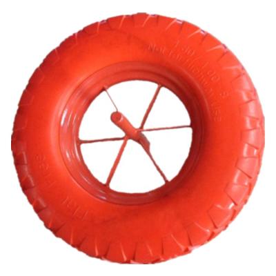 China PU Foam Wheel Rubber Spare Tire For Wheelbarrow 400mm Wheelbarrow Rubber Wheels Solid Rubber Tire for sale