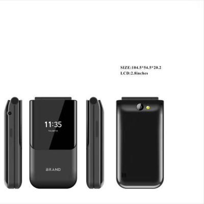 China Brand New Feature 2g Phone Dual SIM Card Flip Phone 2.8 Inch and 1.44 Inch Dual LCD for sale