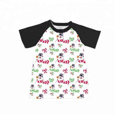 China Girls Breathable Beautiful Snowman New Designs T-shirts and Clothes Dress Brand Name Children's Clothing Wholesale for sale