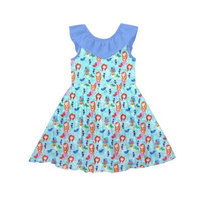 China Latest Boutique Girls Kids Dresses Designs Breathable Mermaid Pattern Girl Dresses Birthday Party Dresses For Girls for sale