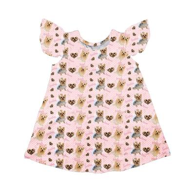 China Wholesale New Arrival Breathable Girl Clothing Dog Pattern Fashion Summer Dress For Baby for sale