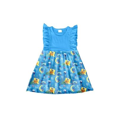 China Wholesale 2018 Spring New Print Cat Pattern Breathable Fashion Sleeveless Dress Girls Children Clothing for sale