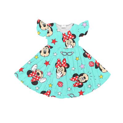 China Wholesale Fashion Kids Breathable Mouse Pattern Baby Girls One-Piece Dress Dress Outfits for sale