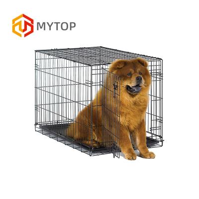 China Stored Iron Door Pet Airline Transport Stainless Steel Outdoor Folding Show Dog Cage for sale