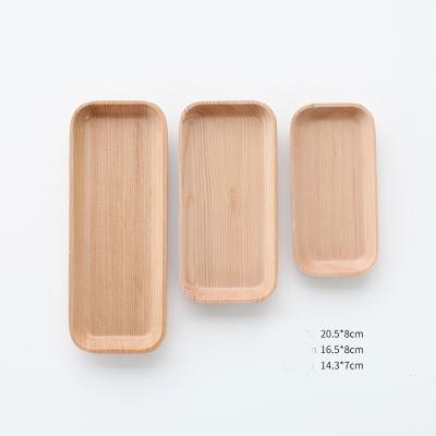 China Sustainable Premium Beech Wood Food Serving Serving Charger Dish Tray Set for sale