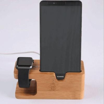 China Adjustable Luxury Bamboo Cradle for Apple Watch, iPhone for sale