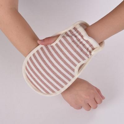 China All Natural Natural Bamboo Fiber Bath Exfoliating Glove Bathing Spa Glove Brush Scrub Glove For Shower for sale