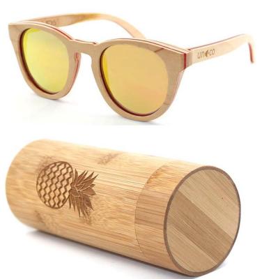 China 2020 fashion sunglasses custom laser free logo eco-friendly handcrafted wooden bamboo holz shines for sale