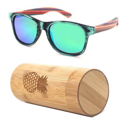 China Fashion Sunglasses PC Plastic Frame Wooden Bamboo Arms Polarized Wooden Bamboo Sunglasses With Fast Shipping for sale