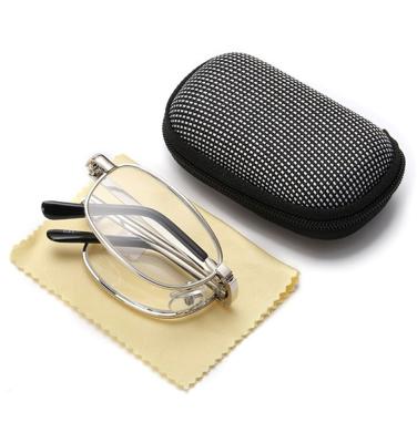 China Small Slim Folding Reading Glasses With Aluminum Case Pocket Mini Reader Reading Glasses 2019 for sale