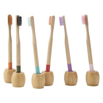 China Environment Battery Operated Natural Wooden Bamboo Tube Base Wholesale Toothbrush 1pc Oral Care for sale