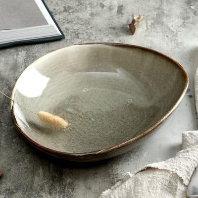 China Viable factory direct wholesale irregular ceramic soup dish, modern china restaurant and hotel used dinner dishes dishes for sale