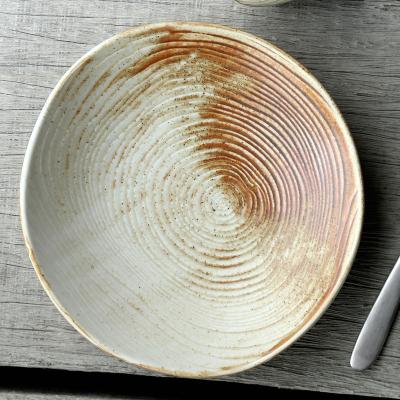 China Nordic Creative Viable Irregular Ceramic Soup Pasta Dish, Tree Pattern Porcelain Fruit Salad Dish Dishes For Restaurant for sale