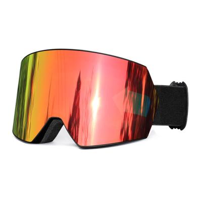 China UV400 2023 wholesale best mirrored anti-fog custom magnetic snow glasses snow goggles UV 400 protection for sale