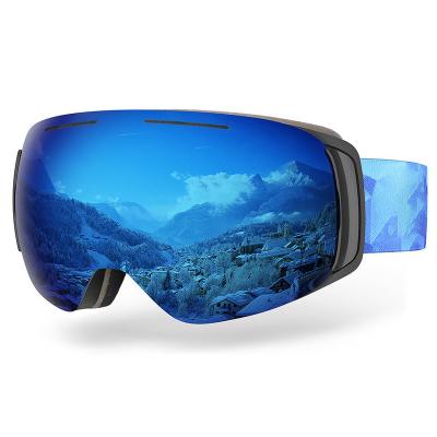 China UV400 New big spherical magnetic suction ski double fog goggles ski glasses for men and women for sale