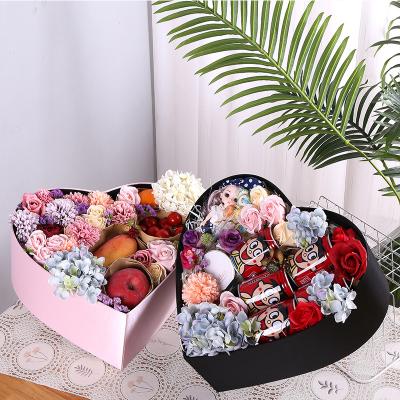 China Handmade High Quality Velvet Boxes For Flower Boxes For Roses Packaging Velvet Heart Flower Boxes For Flower Arrangements for sale