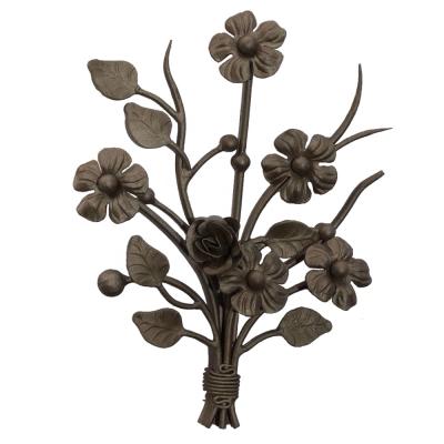 China Easily Assembled Decorative Wrought Iron Flower Panels For Indoor for sale