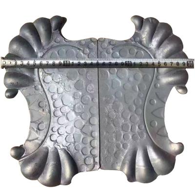 China Easily Assembled Wrought Iron Door Ornaments Iron Fittings Stamped Steel Door Handle for sale