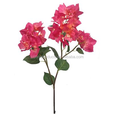 China High Quality Silk Flower 87cmH Artificial Flower Spray Bugambilea Spray Hot Roses With 4 Sprayers For Home Decoration for sale