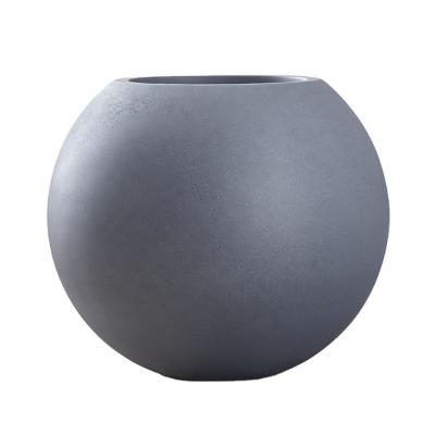 China Nordic creative spherical outdoor fiberglass flowerpot garden design fiberglass indoor flowerpot for sale