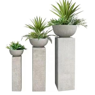 China Eco-Freindly Customized Classic Style Rectangular Assembled Fiberglass Flower Pots Decorate Indoor And Outdoor Streets for sale