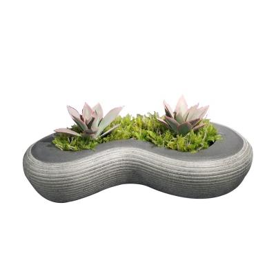 China Long Durable Giant Flowerpot Seat Fiberglass Flower Pot For Shopping Mall Villa Decoration for sale