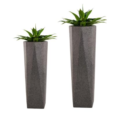 China Traditional Steady Classic Nature Flower Pots Fiberglass Plant Single Pot FRP For Outdoor Decor Garden Pots&plant for sale