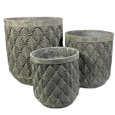 China Top Quality Stable Reasonable Prices Cement Plants Pot Clay Flower Pots Fiber Clay Outdoor Flowerpot For Garden Decor City for sale