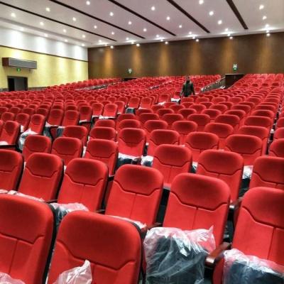 China Commercial Furniture Hot Sale Theater Church Chairs Model With Tablet for sale