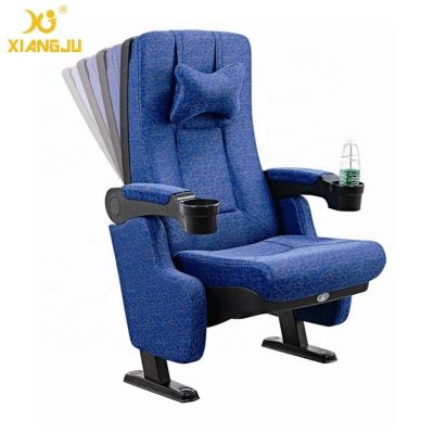 China New Modern XJ-6829 Canvas Cover Flipping Back Cinema Movie Chairs With Cup Holder for sale