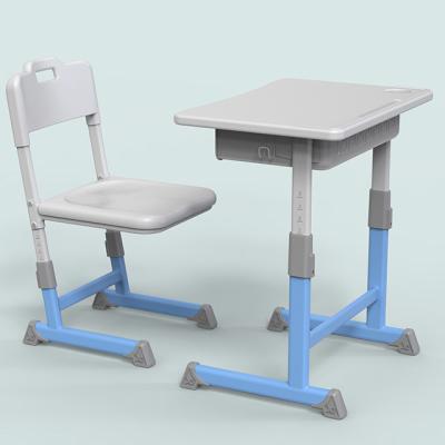 China Modern Simple School Classroom Plastic Seat School Desk And Chair For Sale for sale