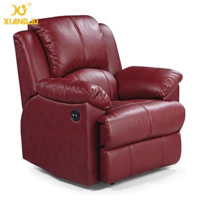 China Chinese style real leather electric home recliner cinema chair, comfortable theater sofa XJ-VIP-008 for sale