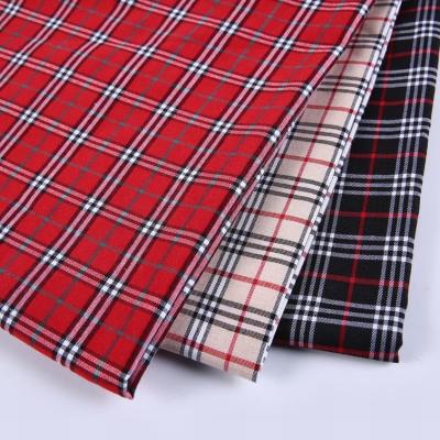 China Anti-Static Mens Spring Poly Canvas Check Office Dress Shirt Fabric For Stock 75 Cotton Fabric Shirts 25 for sale