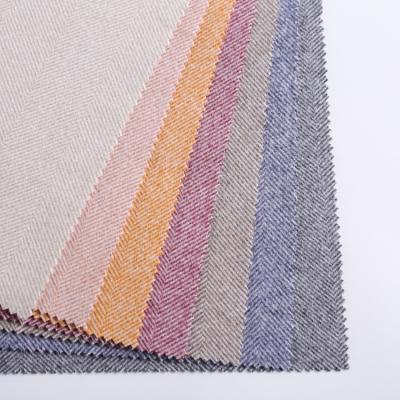 China Heat-insulation 100 polyester knitted fabric with thick weight for big herringbone pattern for fall overcoat for sale