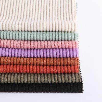 China Wholesale fashion breathable textile hacci t/r poly rayon 4*2 brushed rib knit fabric for cardigan sweater for sale