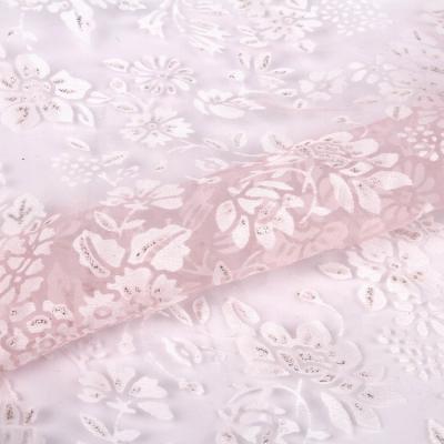 China Anti-Static Stock Viscous Fabric Textile Polyester Organza Fabric Flower Sheer Organza Flower Organza for sale