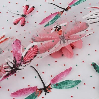 China Organza fabric embroidery fabrics 3d organza flower anti-static flower fabric for dresses for sale