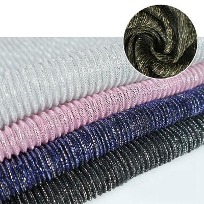 China Anti-static fancy mesh fabric knitted fabric lurex fabric garment mesh fabric metallic stocklot for sale