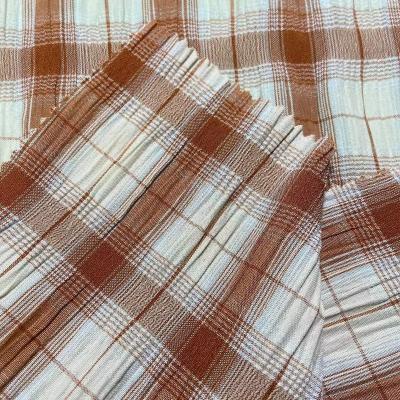 China QUICK DRY soft thin pleated polyester/rayon/spandex crepe shirt fabric for skirt dresses clothing for sale