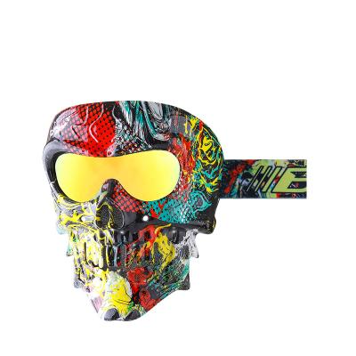 China Outdoor Riding Protective Goggles Harley Retro Personality Skull Mask Motorcycle Glass PC Glass for sale