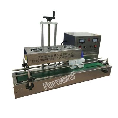 China Continuous Food Plastic Bottle Heat Sealing Electromagnetic Induction Aluminum Foil Sealing Machines With Convery Belt for sale