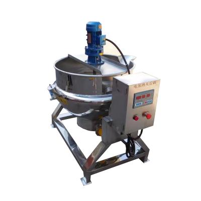 China Automatic Vegetable Processing Plant Stainless Steel Sauce Cooking Pot With Mixer Gas Heating Planetary Coated Kettle for sale