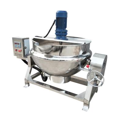 China Commerical Electric Jacketed Kettle Vegetable Processing Plant Stainless Steel Industrial Kettle 50-500L Cooking Pot for sale