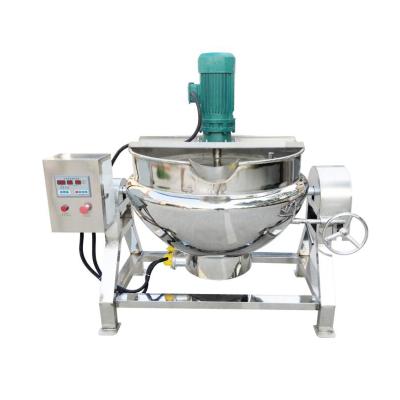 China Industrial Vegetable Processing Plant 500-1000 Liter Gas Jam Cooking Jacketed Cooking Mixer Kettlewith Electric Steamer Pot for sale