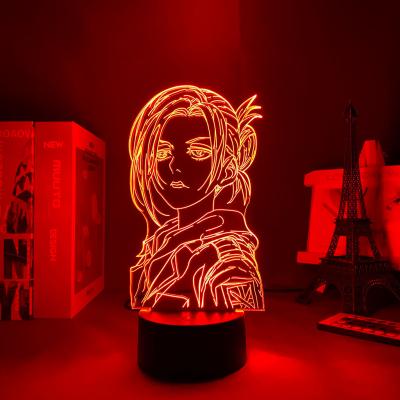 China Modern TW-1994 Led 3D Seers Lamp Anime Light Attack On Titan Annie Leonhart Night Light For Children for sale