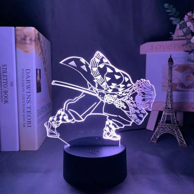 China Modern Acrylic Led Night Light Anime Demon Slayer TW-1840 For Kids Kid Bedroom Decor 3D Illusion Lamp Creative Gifts for sale