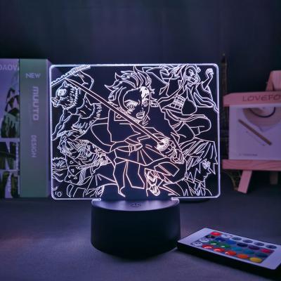 China Modern Demon Slayer Kimetsu TW-696 No Yaiba Anime Led Lamp For Bedroom Decor Manga Demon Slayer 3d Night Light for sale